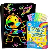 RMJOY Rainbow Scratch Paper Art for Kids: 60PCS Magic Arts Crafts Gifts Toys for Girls Boys Ages ...