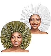 Extra Large Shower Cap 2 PCS Waterproof Shower Caps for Women, Super Jumbo Shower Cap, Reusable S...