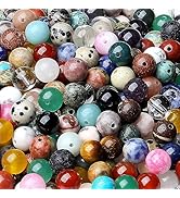 LAIDANLA Multicolor 100PCS 8mm Natural Stone Beads Round Loose Gemstone Stone Beads for DIY Brace...