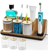 PARKMANI Bathroom Counter Organizer, Bathrooms Toothbrush Holder Set with 3 PCS Qtip Holder, Kids...