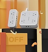 TESSAN Surge Protector Power Strip, 5 Ft Flat Plug Extension Cord with 3 USB (1 USB C) 8 Outlets,...