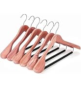 TOPIA HANGER Unfinished American Red Cedar Wood Coat Suit Hangers, Luxury Wooden Jacket Clothes H...
