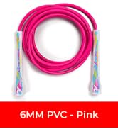 Elite Jumps 6mm PVC Jump Rope, Adjustable Skipping Rope | Non-kinking PVC cord. Unbreakable handl...