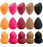 15 Pcs Multicolor Makeup Sponge Set - Latex-Free, Soft & Reusable Beauty Makeup Sponge for Wet/Dr...