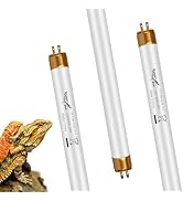 Hygger zoo T5 UVB Reptile Light HO UVB Lighting Bulb 3 Pack, 10.0 24W UVB Light for Reptiles UVA ...