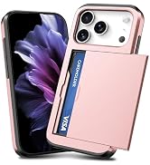TOPAUX for iPhone Pro Wallet Case Slim Credit Card Holder Slot Slide Cover Back Pocket Compartmen...