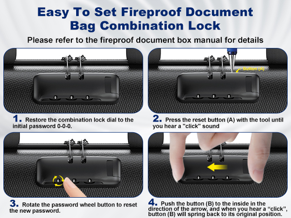 fireproof document box with lock