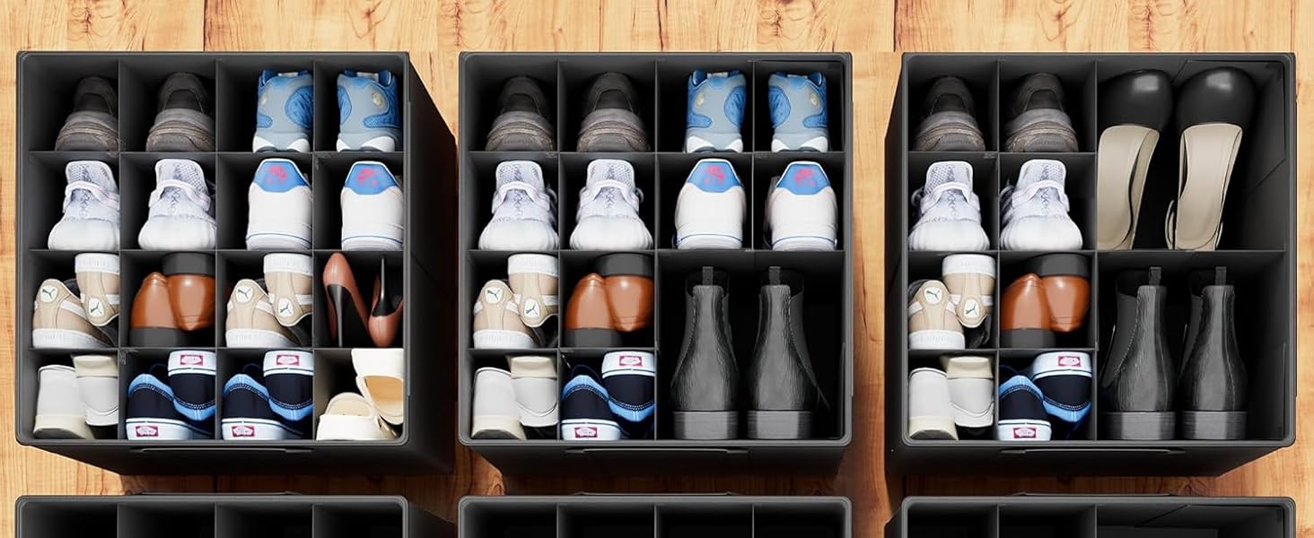 SUOCO 2 Pack Shoe Organizer for Closet, Fits up to 32 Pairs