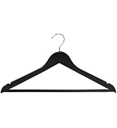 Honey Can Do 24-Pack Non-Slip Swivel Hook Wood Hangers, Black HNG-09406 Black