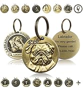 FYNIGO 3D Pattern Dog Cat Tags Engraved for Pets,Custom Pet Name ID Tag Personalized with 53 Excl...