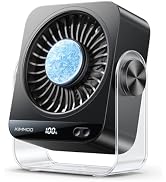 KIMMOO USB Desk Fan for Bedroom, 199 Speeds Turbo Airflow, Portable Fan with Ice Cooling, Digital...
