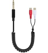ELNONE 0.8M/2.6FT 6.35mm 1/4" inch TRS to RCA Y Splitter Cable, 6.35mm Stereo Plug to 2 RCA Male ...