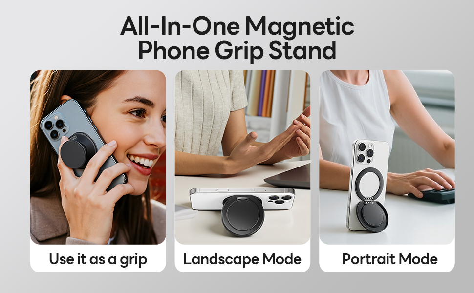 magnetic phone grip with Adjustable Stand