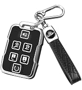 QBUC for Chevy Key Fob Cover,Soft TPU Car Key Case Protector with Leather Keychain Compatible wit...