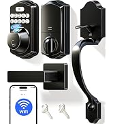 Veise VE012W-H Built-in WiFi Fingerprint Smart Deadbolt with Handle Set, App Remote Control, Keyl...