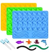 Gummy Molds Hard Candy Molds - Candy Molds Silicone Including Worms, Starfishs, Dolphins, Octopus...