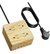 USB Power Strip Surge Protector - SUPERDANNY Desktop Extension Cord with 4 Widely Spaced Outlets ...