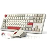 Womier M87 75% Retro TKL Mechanical Gaming Keyboard and Mouse, 87 Keys USB C Wired Computer Keybo...
