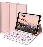 iPad 9th 2021/8th/7th Generation Keyboard Case, BORIYUAN 7 Colors Backlit Detachable Keyboard Fol...
