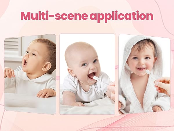 VUXHUAR Baby Tongue Cleaner 96-Count, Newborn Oral Care Gauze Swabs – Soft Disposable Mouth Wipes