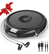 Portable CD Player for Car: Kegaudio with Earphones Anti-Skip LCD Display Personal Disman Disc Pl...