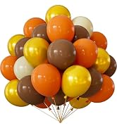 Fall Balloons - 12 Inch Thanksgiving Balloons, 50Pcs Brown Orange Sand Gold Balloons,Fall Color B...