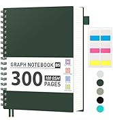 AHGXG Graph Paper Notebook, 300 Pages Spiral Notebook Journal 7.6" x 10", B5 Large Grid Paper Not...
