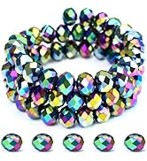 Dowarm 100 Pieces 10mm Crystal Glass Beads, Briolette Crystal Beads for Jewelry Making Crafts Win...