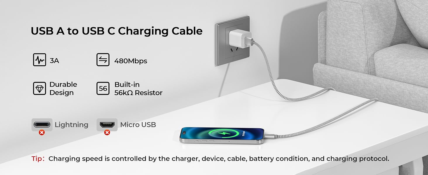 USB A to USB C Cable