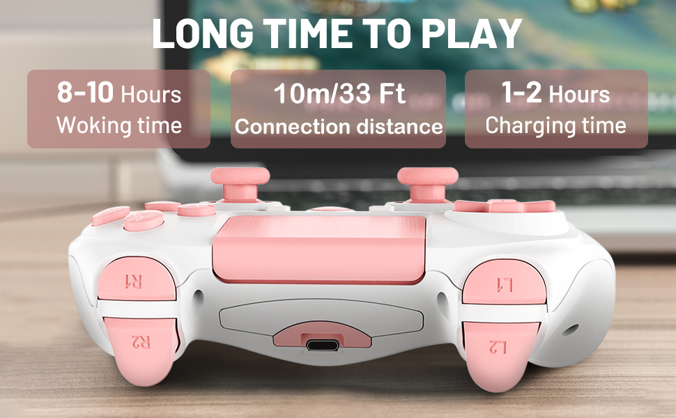 ps4 controller can work for 8-10 hours when fully charged.
