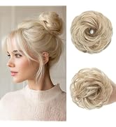 CJL HAIR Small Messy Bun Hair Pieces for Women Thin Hair Synthetic Curly Mini Scrunchies Hairpiec...