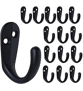 IBosins 15PCS Coat Hooks Wall Mounted Single Prong Robe Hook for Hanging Towel Hooks with 30 Scre...