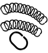 Plastic Shower Curtain Hooks C Shape Shower Curtain Rings for Bathroom Shower Rod Window Curtains...