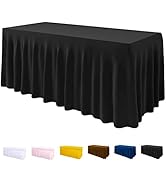 ManMengJi One-Piece Table Cover and Table Skirt for Rectangle Tables, 6FT Spandex Fitted Tableclo...