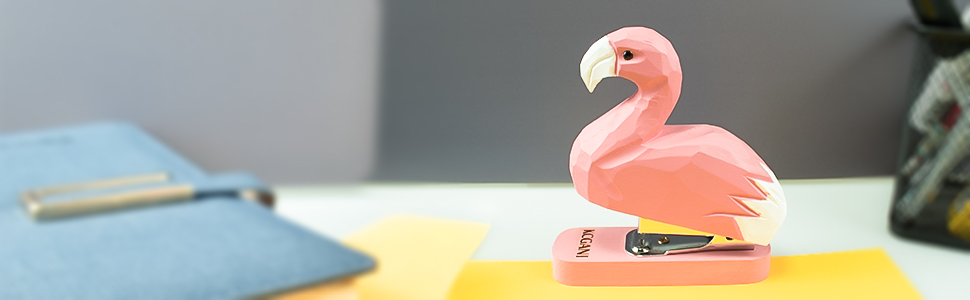 Wooden Animal Stapler, Flamingo