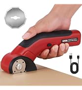 Katerk Electric Cardboard Cutter 4.4V, Cordless Electric Scissor with 2pcs Self-Sharpening Blade ...
