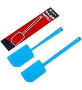2 Pcs Silicone Scraper Set, Food Grade Rubber Scraper, Upgraded Sturdy Handle Set, Heat Resistant...