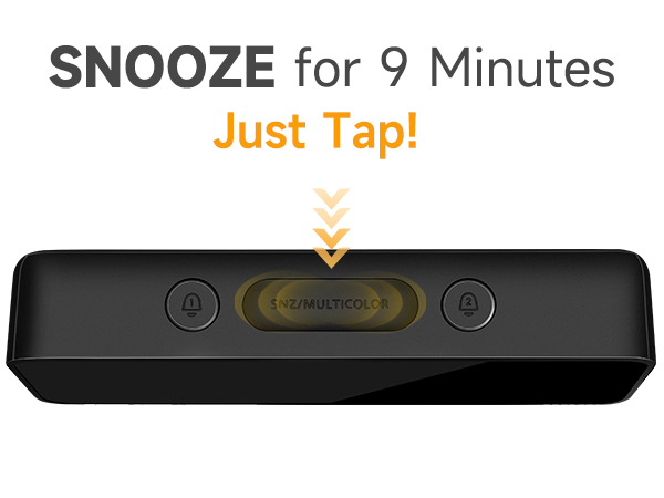 easy to use alarm clock with 9 minute snooze large top button simple setup for kids seniors