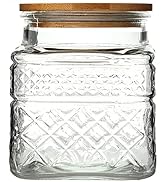 Prettidecor Glass Storage Jar, 38 FL OZ Glass Food Storage Canisters with Bamboo Lid, Kitchen Con...