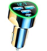 4 in 1 Multi Port USB C Car Phone Charger Adapter with Voltage Display, QC4.0/PPS/AFC Super Fast ...