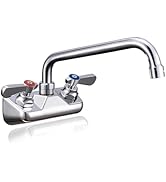 Sepaitek Leak-Free Commercial Sink Faucet 4" Spread Center 10" Spout, Wall Mount Bar Faucet 4 inc...