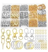 990 Pcs Keychain Making Kit, Keychain Kit with Key Rings, Keychain Clip, Lobster Clasps, Jump Rin...
