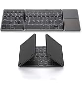 Foldable Bluetooth Keyboard,Wireless Portable Keyboard with touchpad,Rechargeable Pocket-Size Fol...