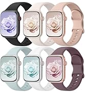6 Pack Sport Bands Compatible with Apple Watch Bands 38mm 40mm 41mm 42mm 44mm 45mm 46mm 49mm for ...
