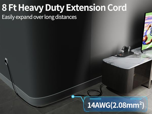 8 Ft Long Flat cord for gaming equipment