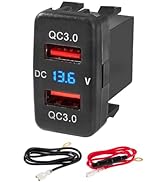 Anina Dual QC USB 3.0 Charger Port for Toyota, 12V/24V 18W Quick Charge Socket Adapter with Digit...