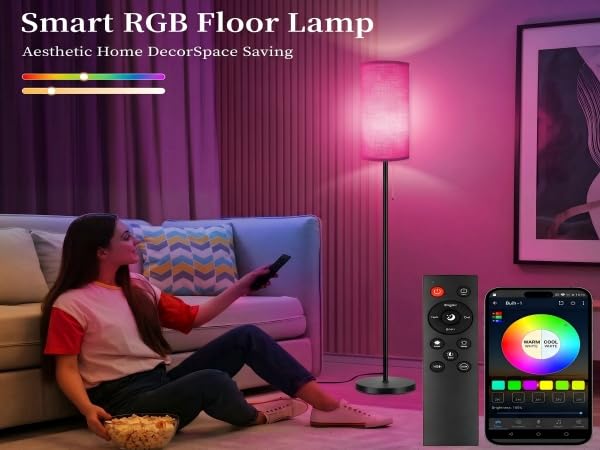 Floor Lamp for Living Room Modern Standing Lamps with Lampshade Minimalist Tall Lamp Chain Switch