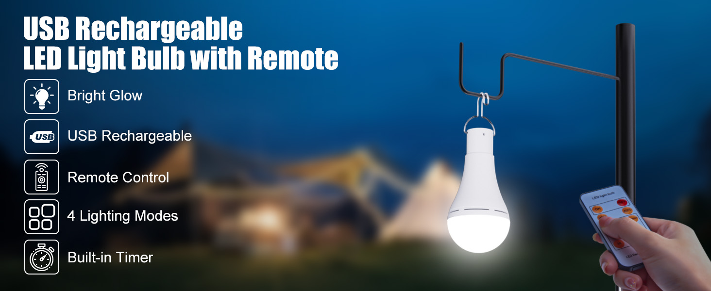 Rechargeable Light Bulb with Remote