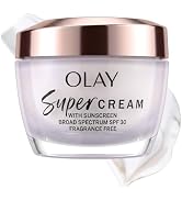 Olay Super Cream with Sunscreen SPF 30, Fragrance Free Lightweight Face Moisturizer with Sun Prot...