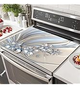 HOMETITUTE Silver Flowers Dish Drying Mat 28 x 20 inches Stove Top Covers Pad Silver Flora Kitche...